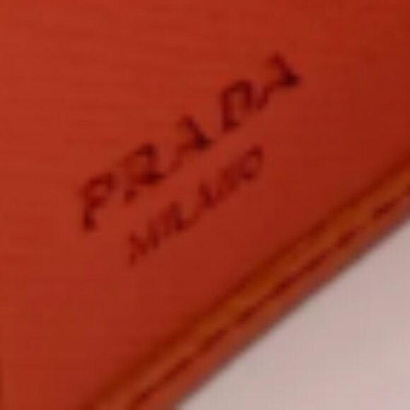 Prada Saffiano Leather Compact Wallet - Papaya Orange - Picture 3 of 4